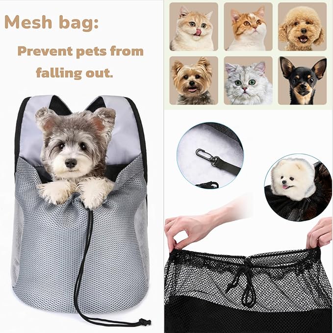 Dog Front Carrier Backpack, Ventilated Mesh Puppy Back Pack - Image 4