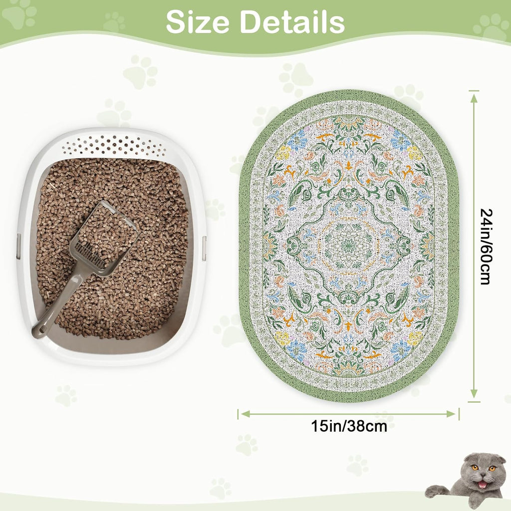 Bienbee Cat Litter Mat, 24" x 15" Dense Trapping Mesh for Litter Boxes