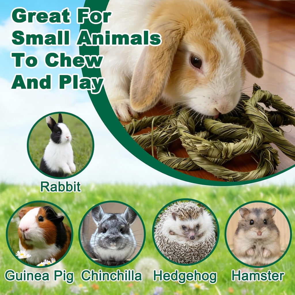 12Pcs Rabbit Timothy Hay Toy Natural Grass Guinea Pig Chew Toys
