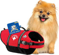 Reflective Dog Life Jacket with Handle (Red, X-Small)