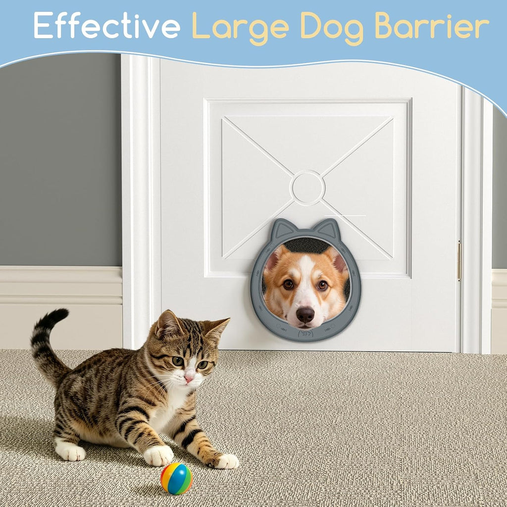 Large Cat Door Interior Door, No-Flap Pet Door for Cats Up to 22 lbs(Gray)