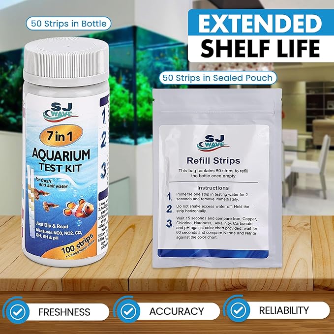 7 in 1 - Aquarium Test Strips | 100 Fast & Accurate Strips | Fish Tank - Image 7