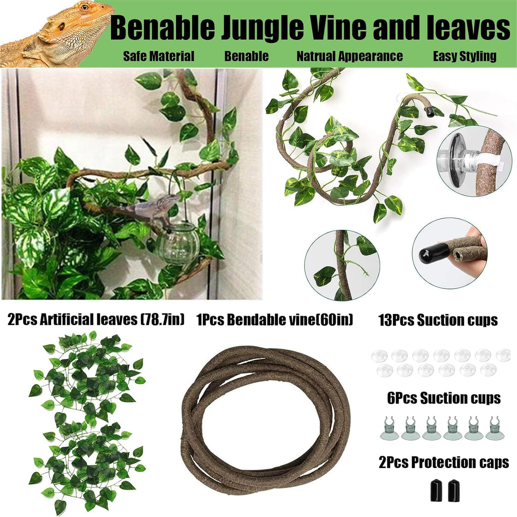 Woyrise Bearded Dragon Tank Accessories, Reptile Hammock Terrarium Decor