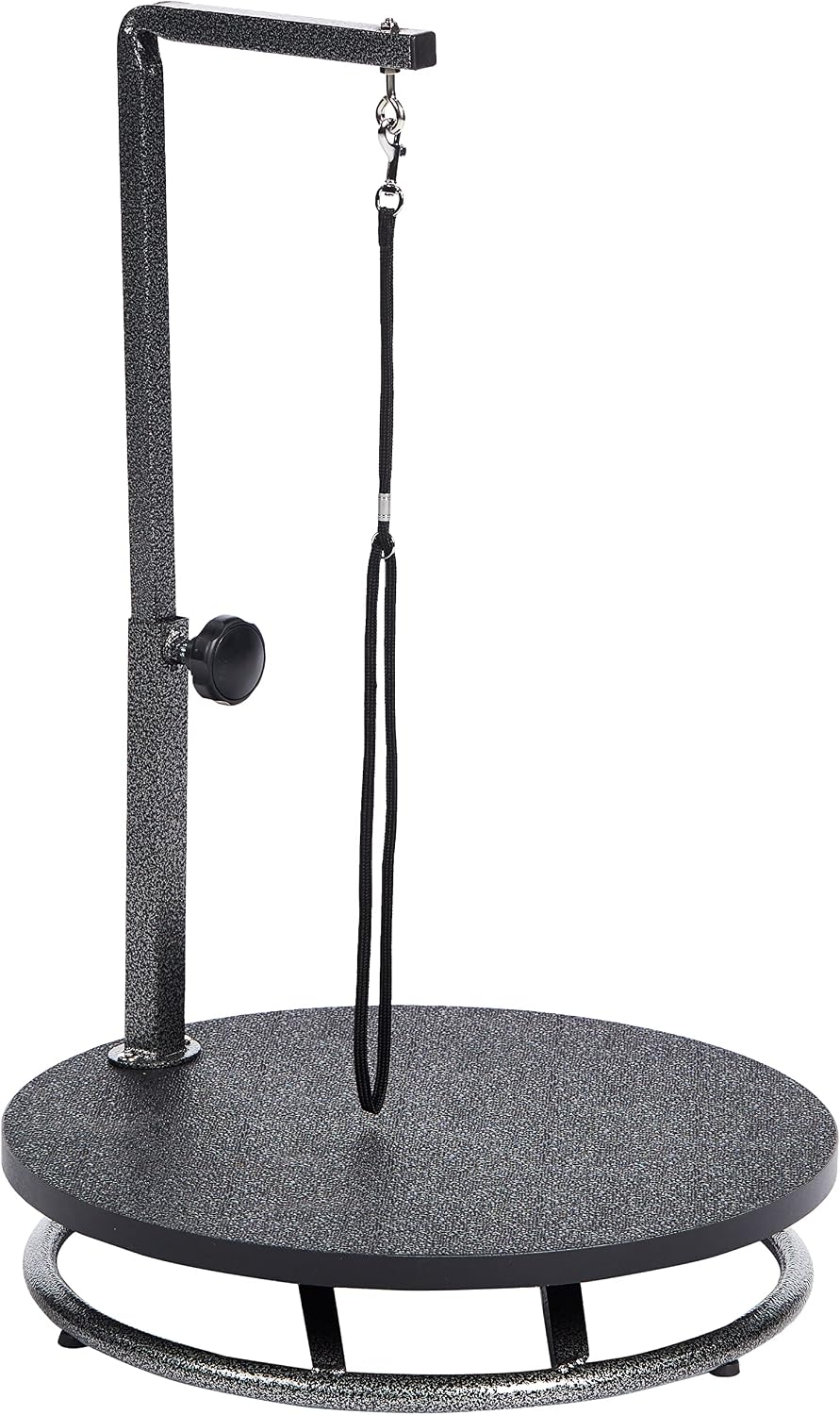 Pet Edge Master Equipment Round Pet Grooming Table – Rotatable Black 18” Diameter Grooming Table Perfect for Small Dogs