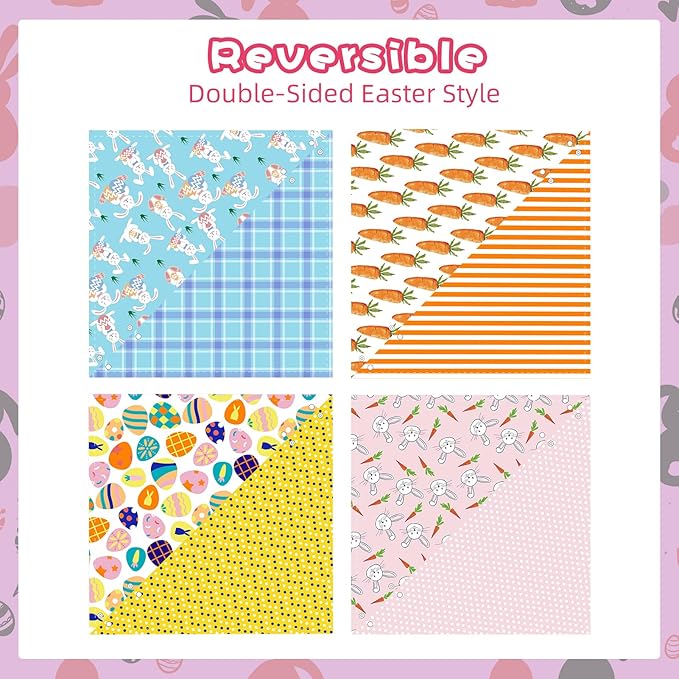PAWCHIE Easter Dog Bandanas 4 Pack, Reversible Dog Party Triangle Scarf Bibs - Image 3