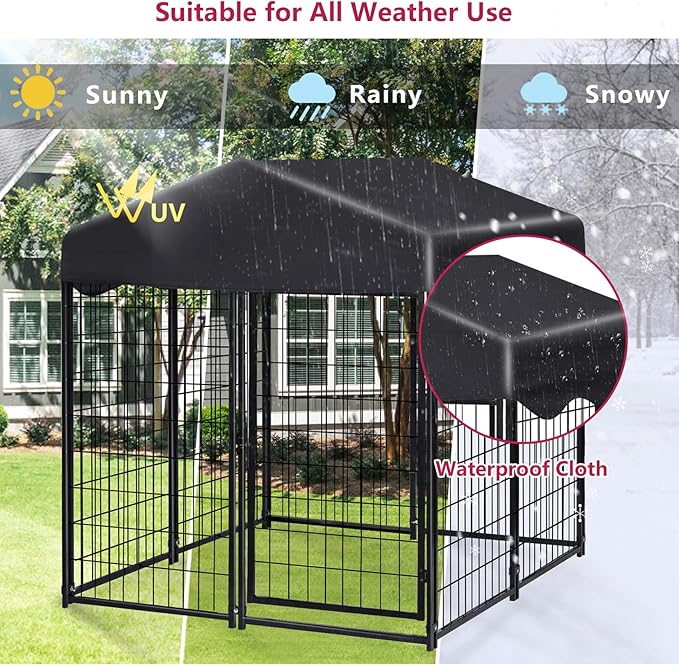 Dog Kennel Outdoor, 4.5' x 4' x 4' Outside Dog Kennel - Image 3