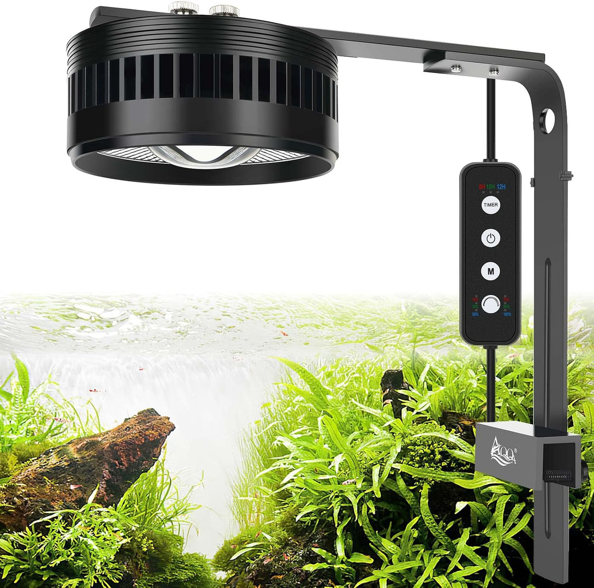 AQQA Aquarium Clip-On Stream Light with Controller, LED Fish Tank Light