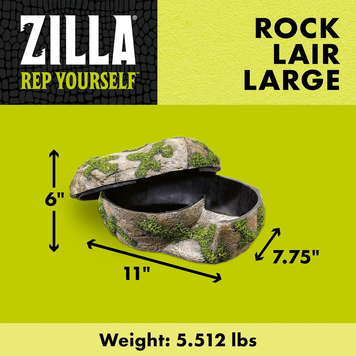 Zilla Rock Lair Naturalistic Hide for Snakes and Lizards, Large