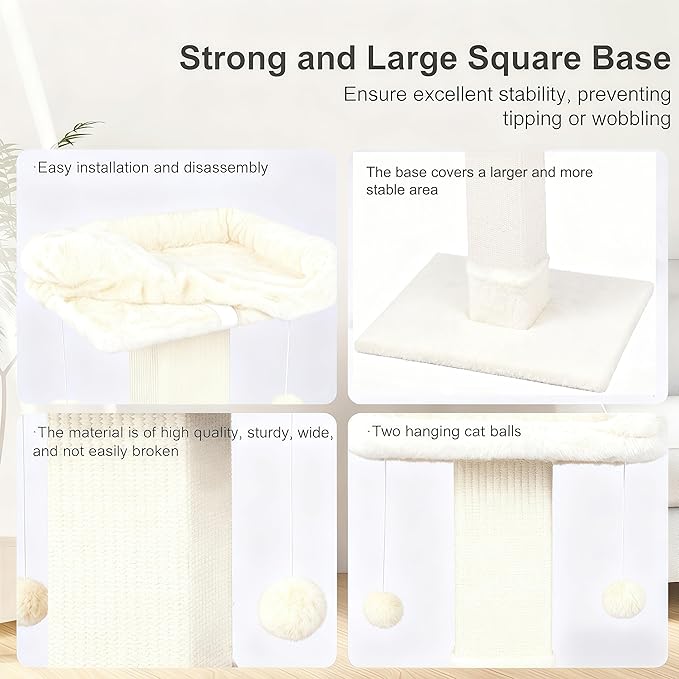 34" Cat Scratching Post for Indoor Cats, Sisal Cat Scratcher - Image 6