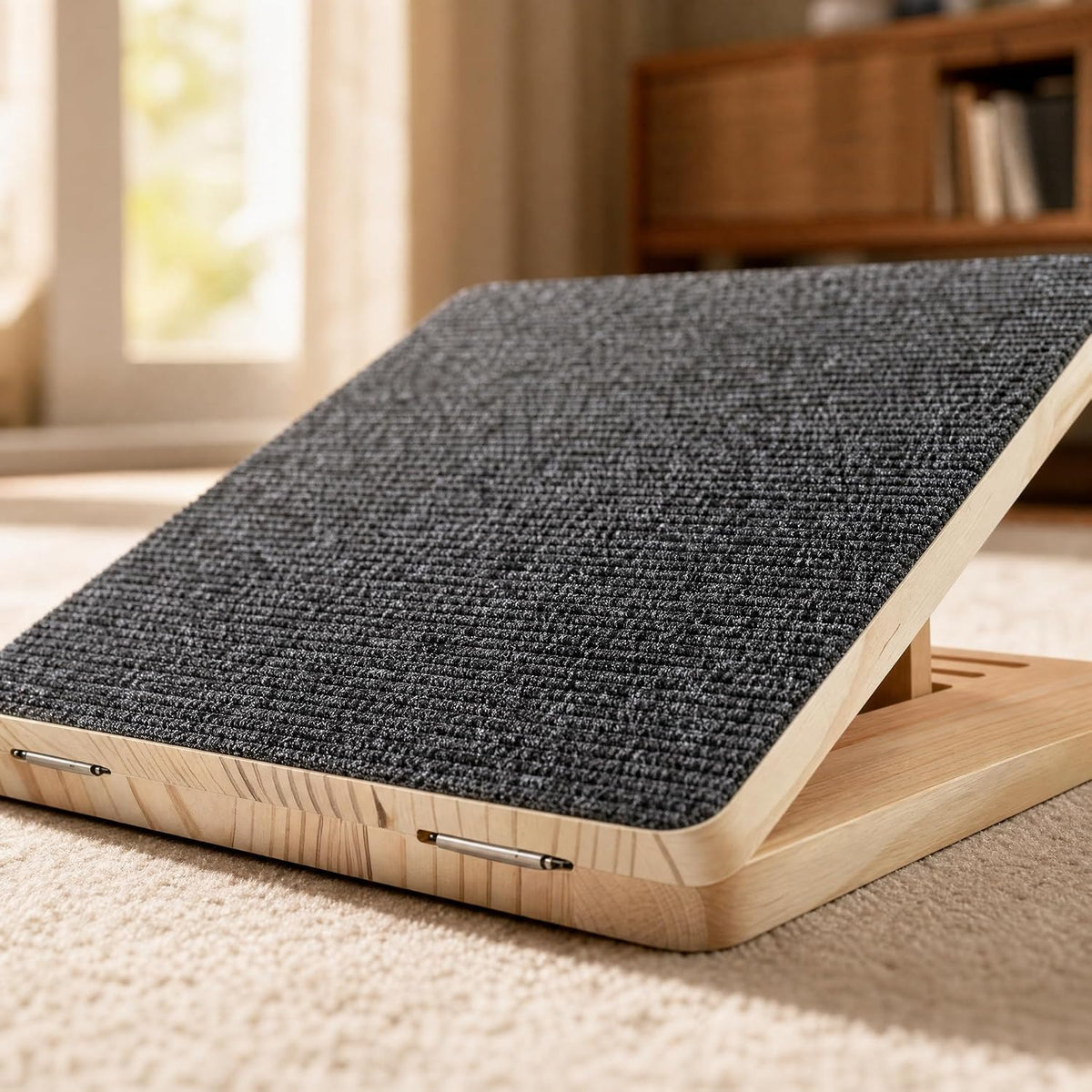 2PCS Adjustable Wooden Dog Ramp for Small Medium Dogs, Non-Slip Foldable Pet Ramp for Bed Couch Stairs, Ideal for Senior Dogs & Joint Pain, Portable Height Adjustable Dog Stairs for Indoor Use