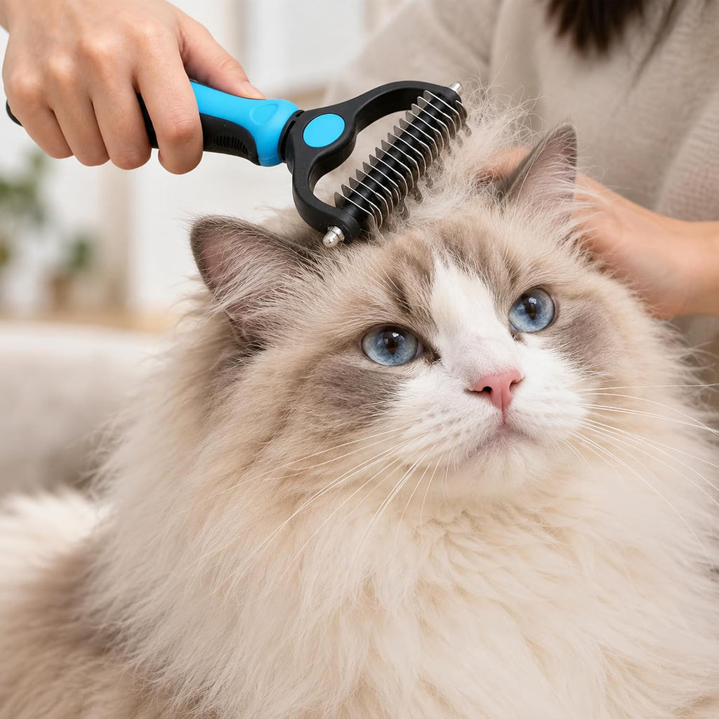Pet Pro Grooming Tool Professional Dog Brush for Shedding and Double Sided Deshedding Dog Brush, Efficient Undercoat Rake for Dogs and Cats (A-Rake)