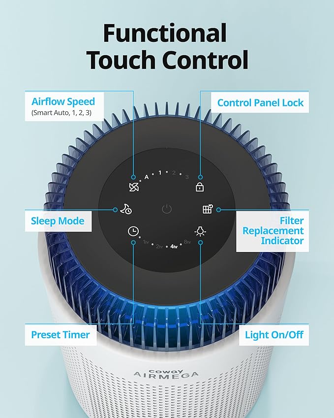 COWAY Air Purifiers for Home up to 810 ft², HEPA Filter and Carbon Filter for - Image 8