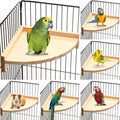 Wettarn 6 Pcs Bird Perch Platform Bird Corner Parrot Perch Corner Wooden Stand Sector Playground Cage Accessories Shelf for Parakeet Conure Cockatiel Budgie Gerbil Rat (7.1 x 7.1 Inch,Platform)