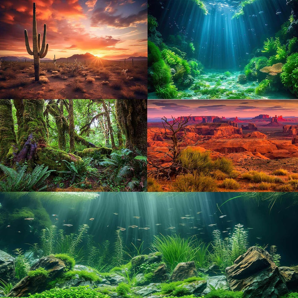 Vertical Garden Aquarium Background Lush Green Tropical Leaves Terrarium Background Living Wall Tropical Green Plants Fish Tank Background Natural Green Leaves Reptile Habitat Background 48x24in