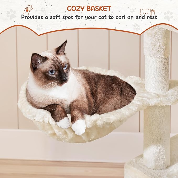 Yaheetech 76.5in Multi-Level Large Cat Tree, Big Cat Tower - Image 4