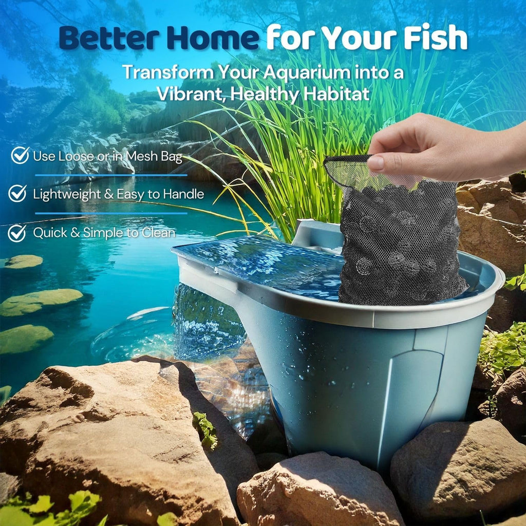 Flexzion Aquarium Canister Filter Media Set, Bio Balls, Rings & Carbon