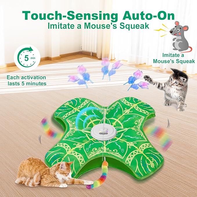 Interactive Cat Toys for Indoor Cats, Rechargeable Touch Activated Hide and - Image 3