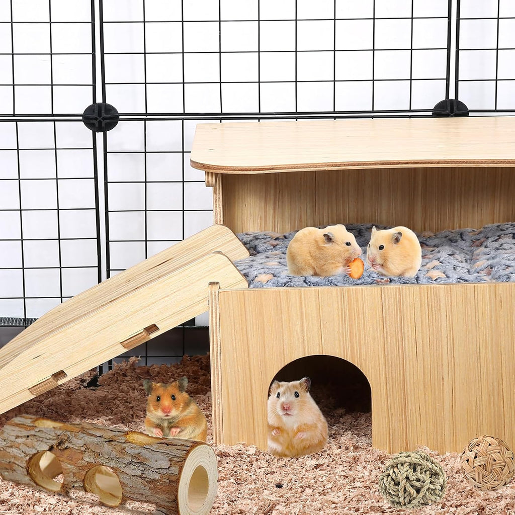 Double Layer Guinea Pig Castle with Stairs & Mat