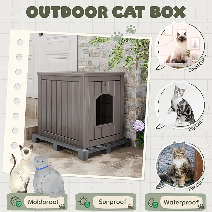 Cat Litter Box Enclosure, Plastic Hidden Litter Box Side Table - Image 7