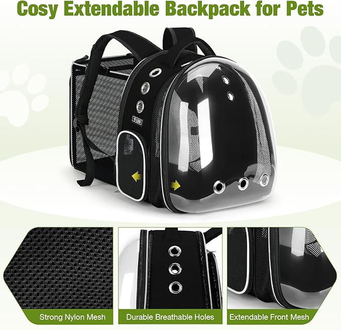 Lekereise Cat Backpack Carrier, Expandable Large Space Cat Bubble Backpack - Image 3