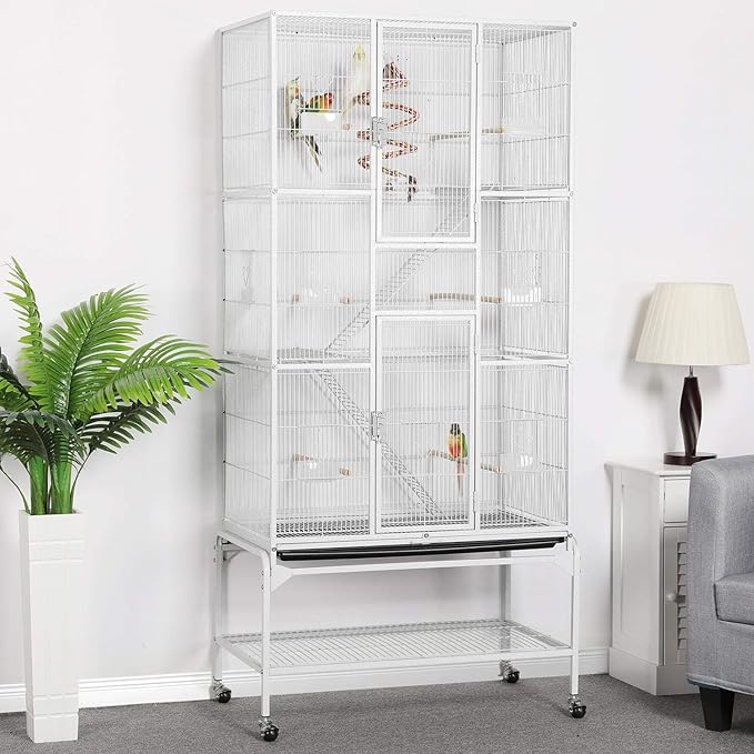 Yaheetech 69'' Extra Large Bird Cage Metal Parrot Cage w/Detachable Stand - Image 3