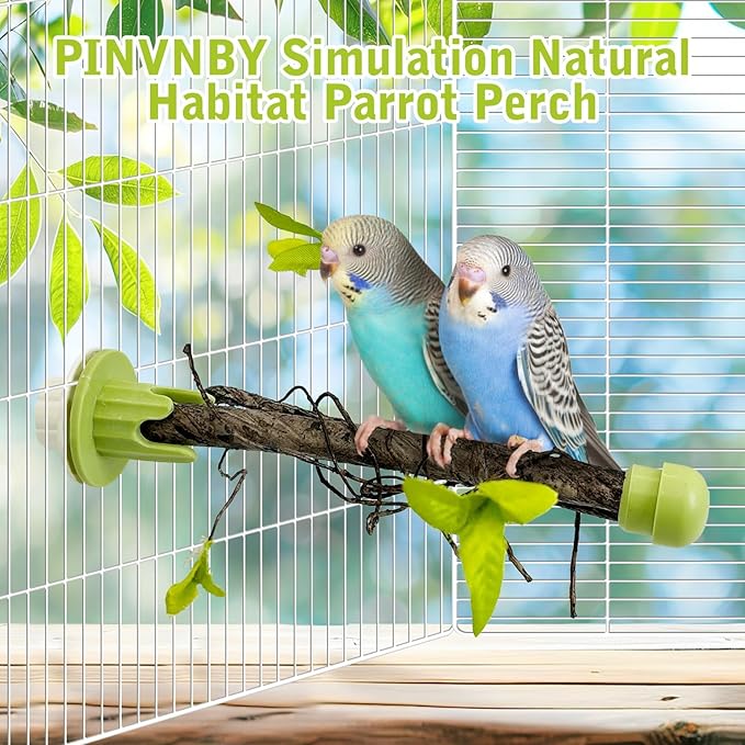 PINVNBY 2 PCS Bird Perches Simulation Branch Parrot Cage Perch Stand - Image 7