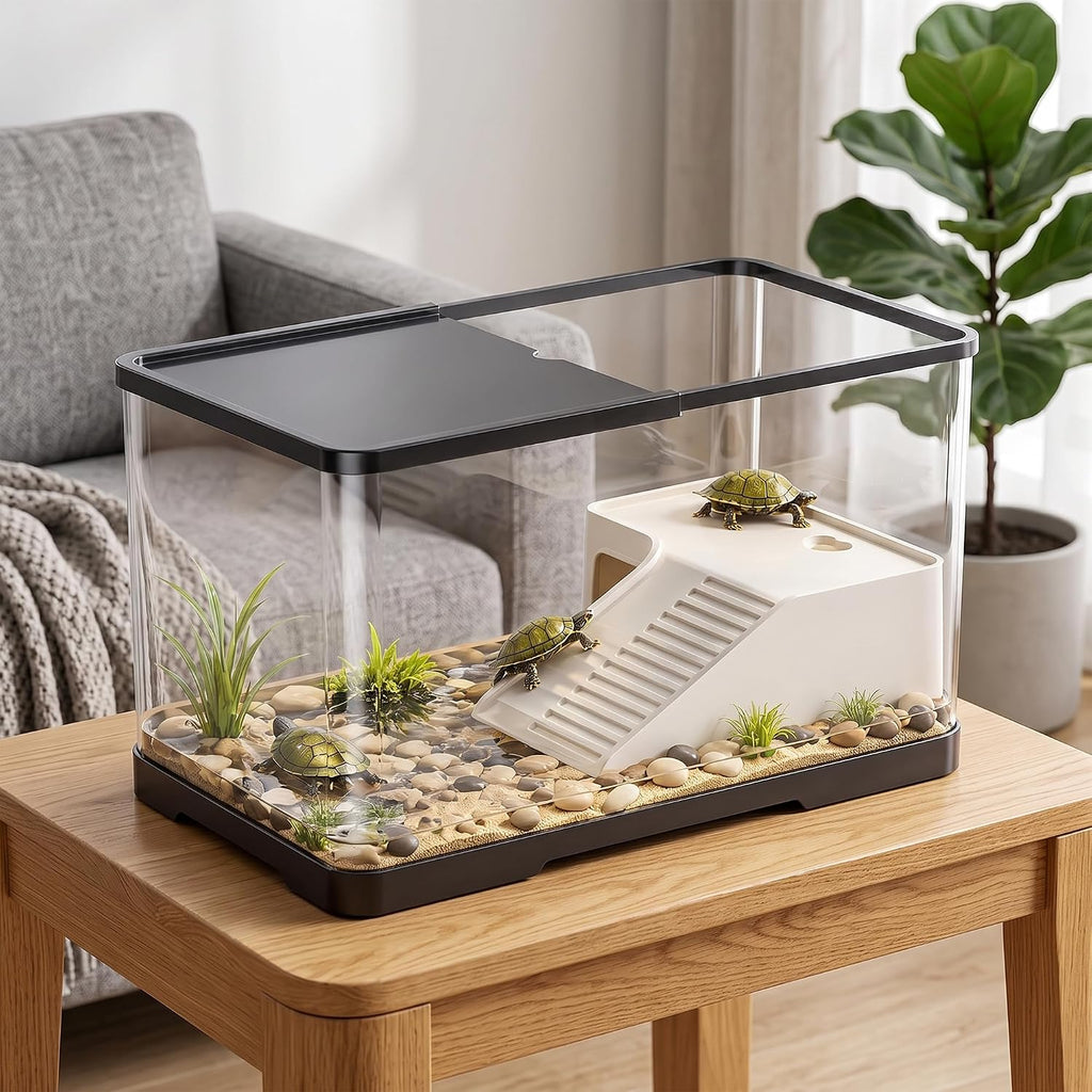 12‑in Turtle Tank, Dry‑Wet Separation with Basking Platform