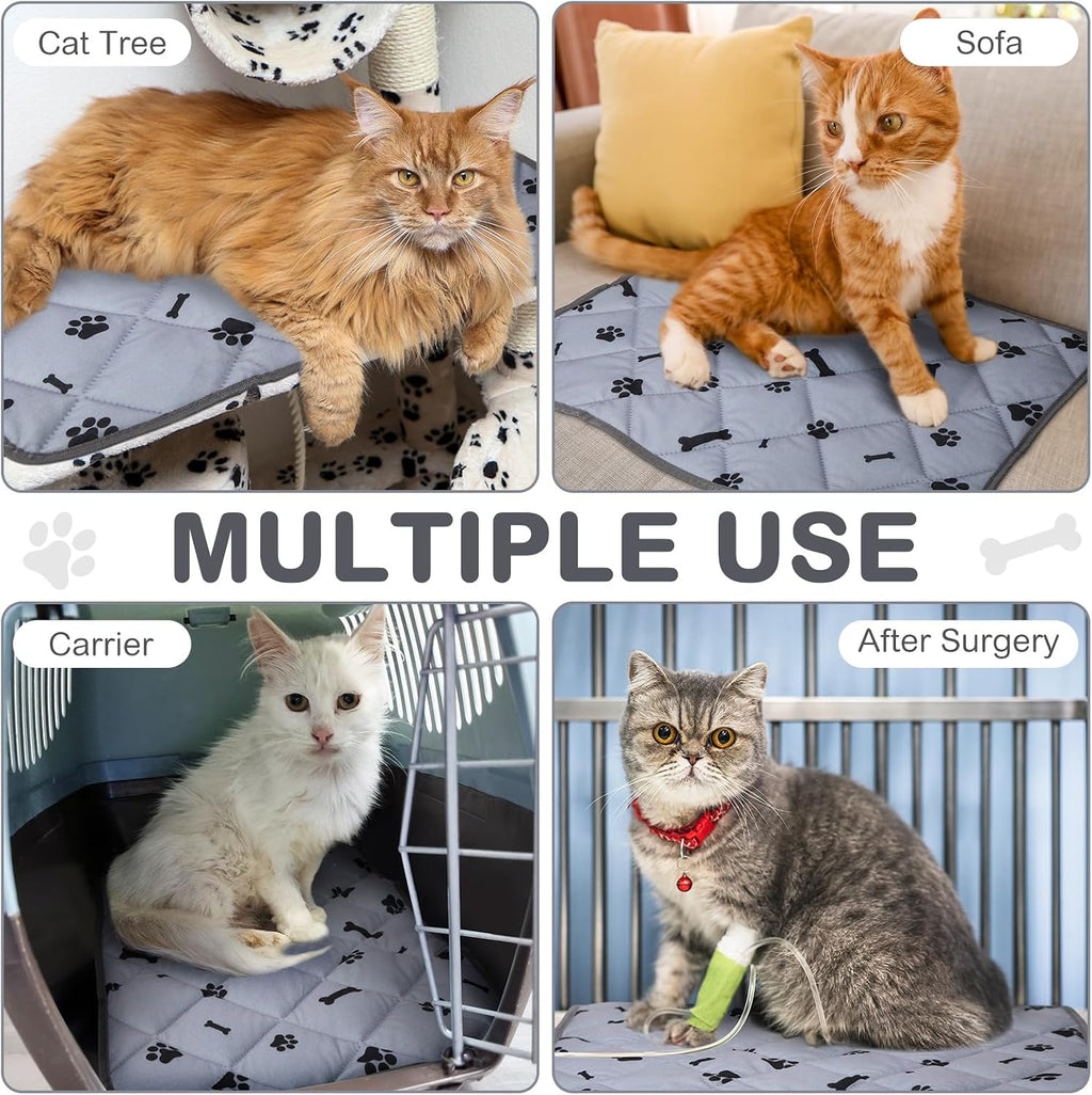Namalu 4 Pack Self Warming Cat Bed Self Heating Cat Mat 18 x 24 Inch Self Warming Dog Cat Bed Pad Heat Reflective Soft Dog Crate Pad Anti Slip Thermal Pet Mat Washable for Outdoor Indoor Pets