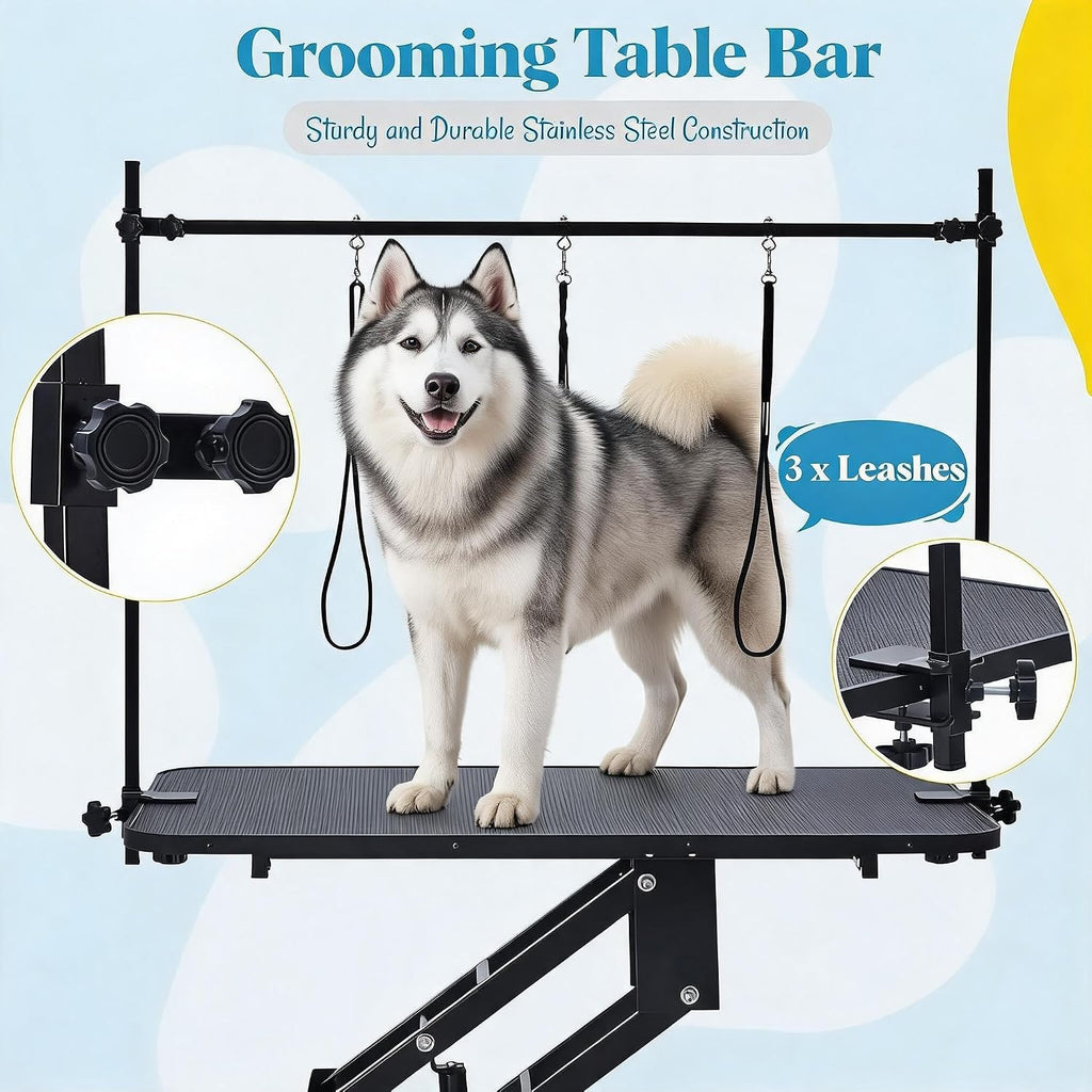 Garvee 43.3" Hydraulic Dog Grooming Table with Max 350 LBS Loading Capacity