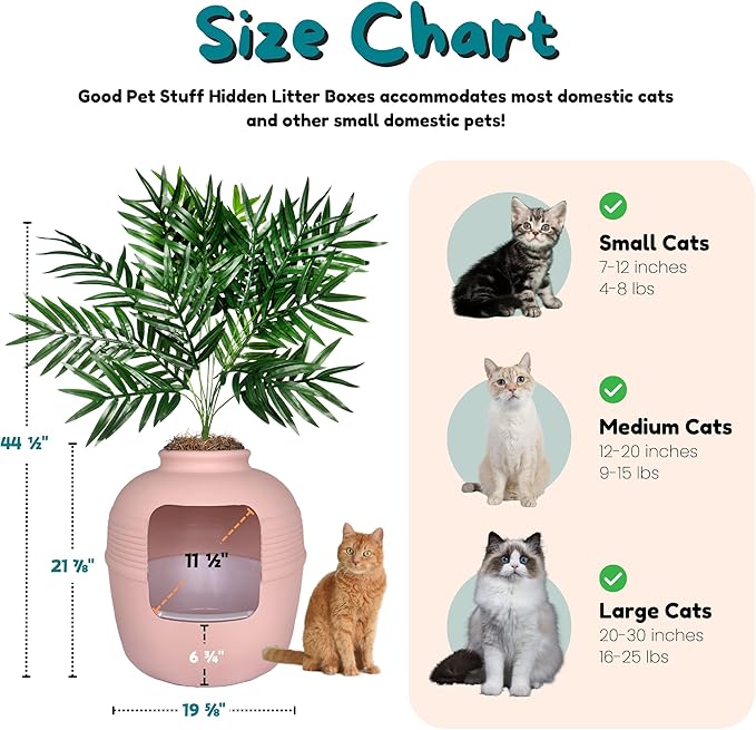Good Pet Stuff Hidden Litter Box Planter, Decorative Cat Litter Enclosure - Image 6