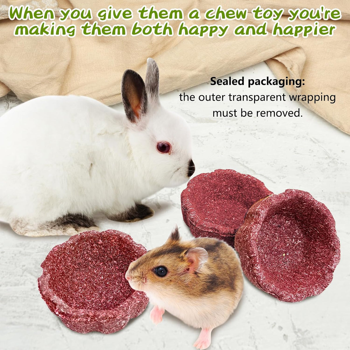 6 Pack Rabbit Chew Toys for Teeth Natural Guinea Pig Toys