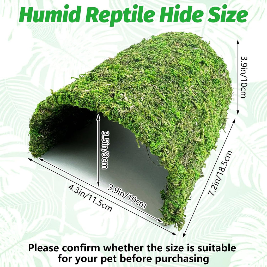 Reptile Hideout Handmade Natural Moss Hide Cave, Style A