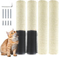 4pcs M8 Cat Scratching Post Replacements,15.7 in Sisal Cat Tree Replacement Poles with Self Groomer Massage Sisal Pole Parts for Indoor Cats Kitten Tree Furniture Protector