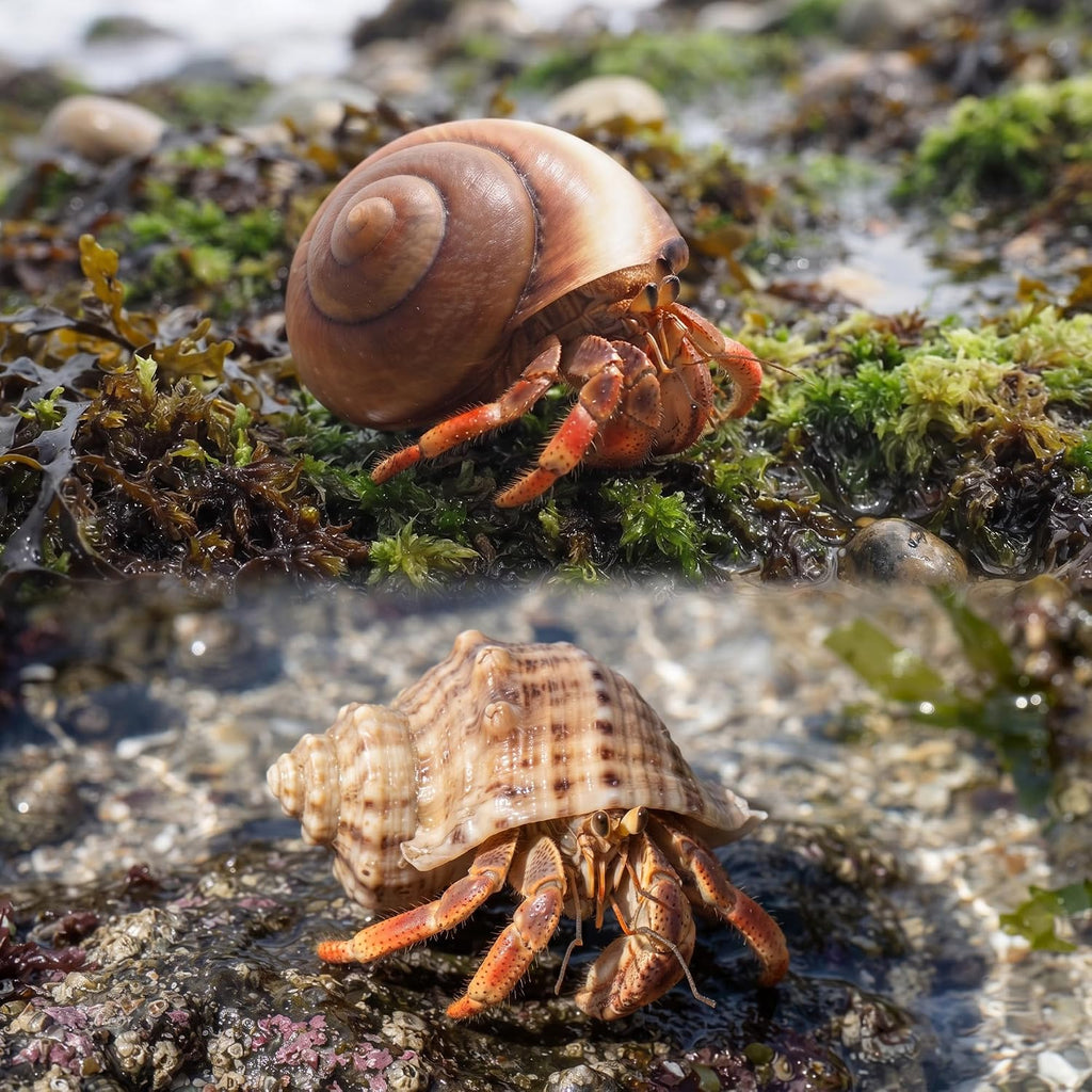 5PCS Hermit Crab Shells Medium to Large 2.1"-3.5" Shells Opening 1.2"-2.3"