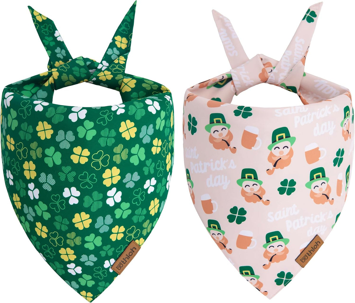 Halloween Dog Bandanas - 2 Pack Reversible Pumpkin and Bat Pet Scarf for Boys and Girls | Fall Dog Bibs | Premium Durable Fabric | Holiday Dog Bandana for Medium and Large Dogs (Large)