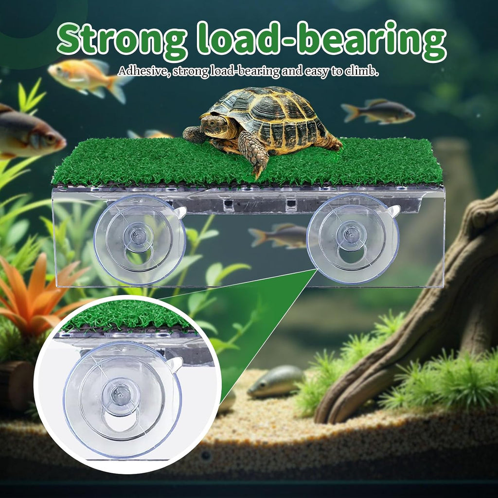 Large Turtle Basking Platform, 2-in-1 Floating Dock with Ramp for Aquatic Turtles Reptiles and Amphibians, Easy to Install Basking Area for Habitat Tank Terrarium