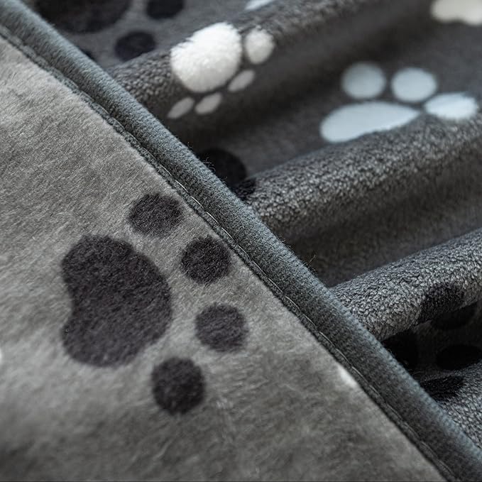 Dog Blanket Paw Bone Pattern 1 Pack 1 Super Soft Warm Flannel Sofa Cover Car - Image 6