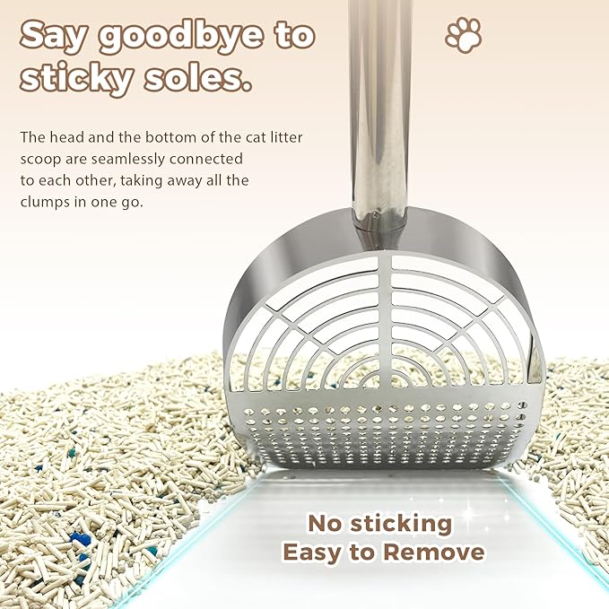 Cat Litter Scoop Deep Shovel, Detachable Long Handle Litter Scooper, Metal Cat - Image 8