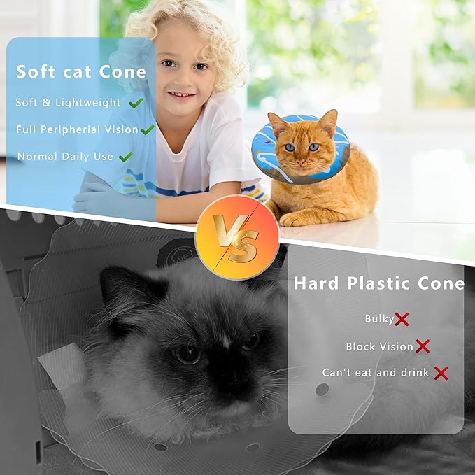 Cat Cone Collar Soft, Adjustable Cat Recovery Collar Kitten Cones to Stop - Image 6