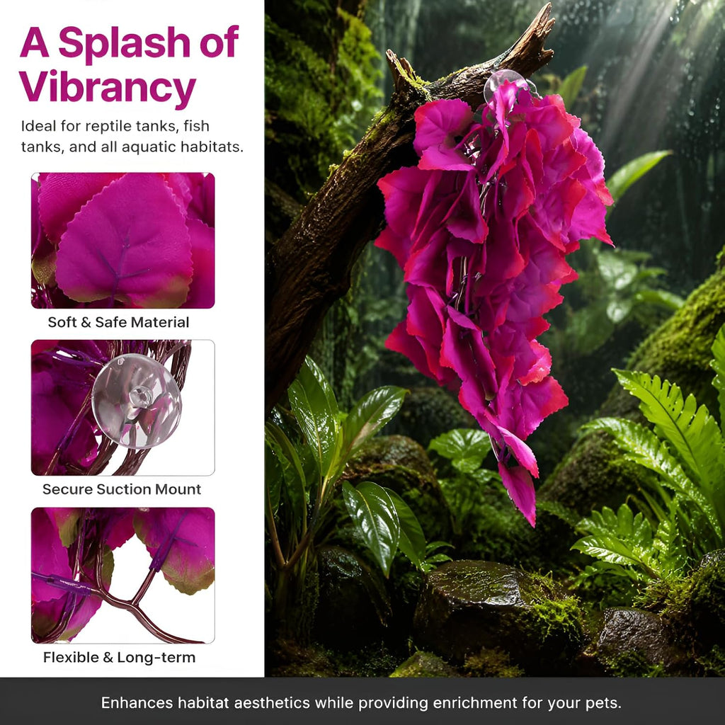 Artificial Reptile Plant with Suction Cup,Purple Leaf