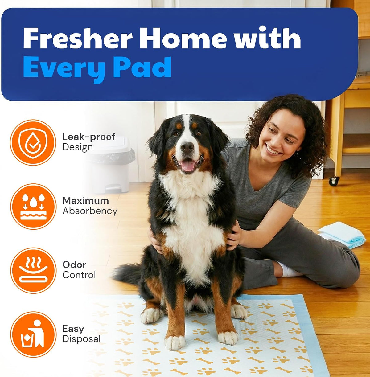 AKC Health Monitoring Dog Training Pads, XL 28" x 30", Fresh Scent, 50 Ct