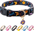 Cotton Dog Collar Purple Flower Pattern by Raisingwell