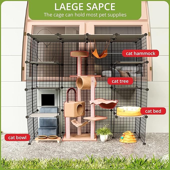 Oneluck Outdoor Cat House Cat Cages Enclosure - Image 4