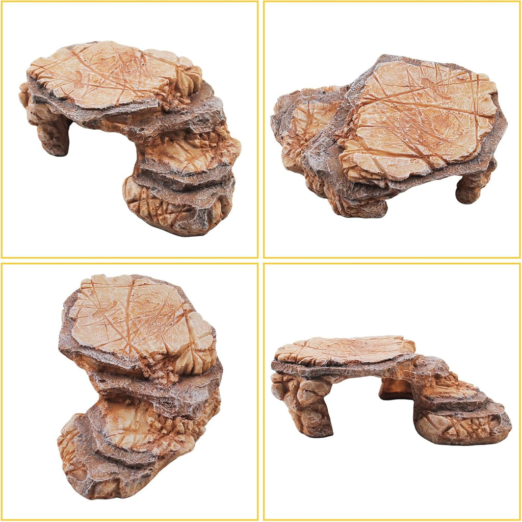 Turtle Basking Climbing Platform Resin Basking Platform for Turtles Aquarium Fish Tank Ornament Reptile Climbing Ramp Decorations Tortoise, Gecko and Beard Dragon