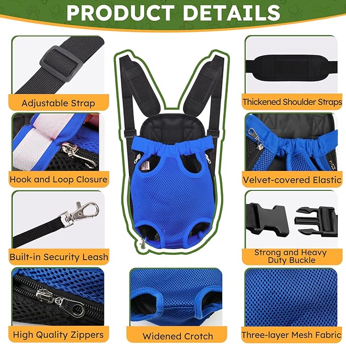 Pet Carrier Backpack, Hands-Free Adjustable Dog Front Carrier Legs Out & - Image 2
