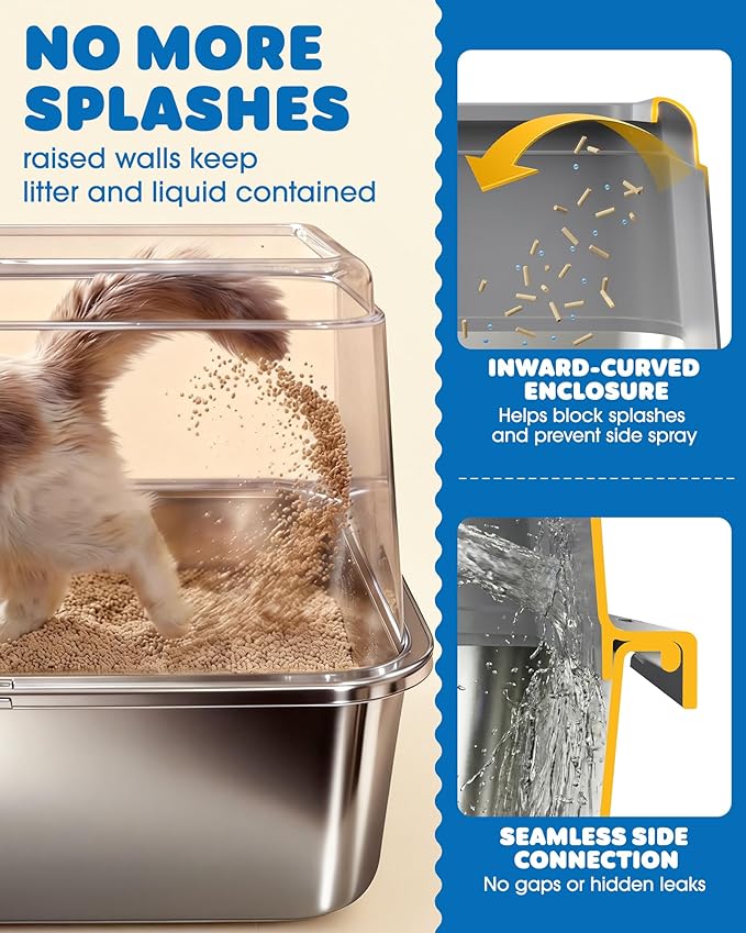 Stainless Steel Cat Litter Box, Metal Litter Box - Image 4