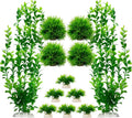 Artificial Aquarium Plants Set, Extra Large 21‑Inch Tall Plants(2 Pcs), with Medium & Small Ornaments, 12 Pcs Plastic Fish Tank Decor for Freshwater Saltwater Aquarium