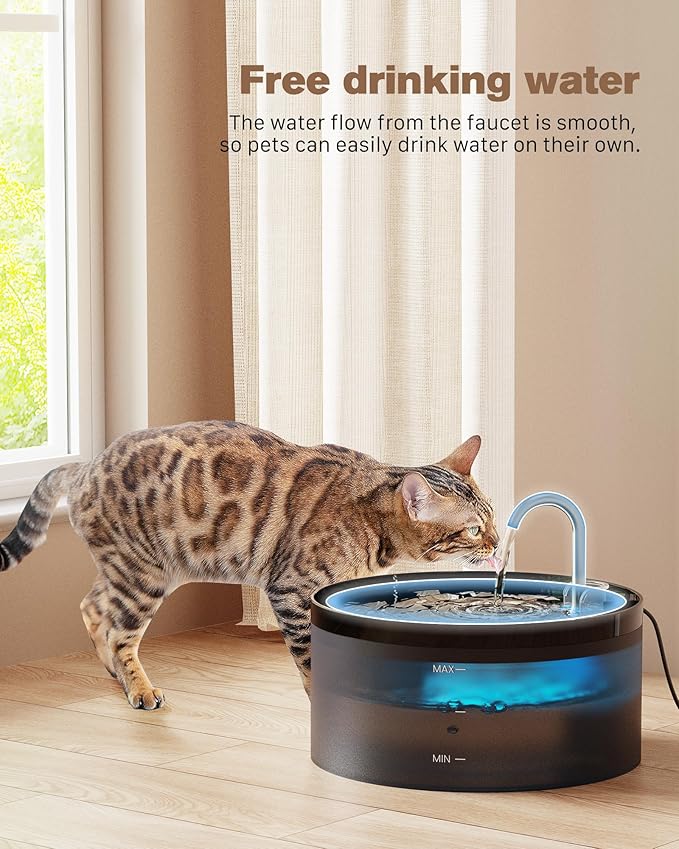 Cat Water Fountain: 108oz/3.2L Cat Fountain Super Silent Pet Drinking Dispenser - Image 7