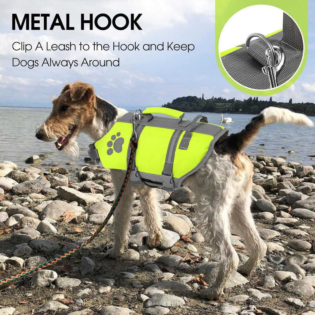 Queenmore Small Dog Life Jacket, Ripstop Safety Dog Life Vest for Swimming