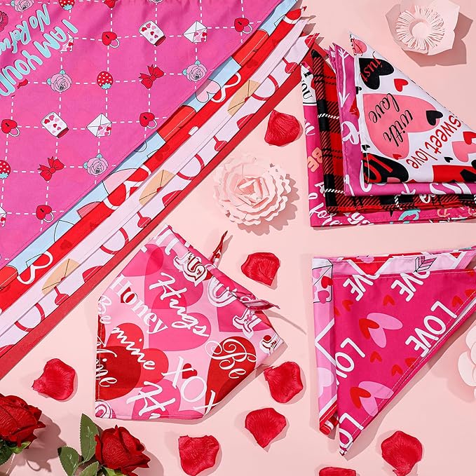 Chunful 50 Pcs Valentine's Day Dog Bandana Bulk - Image 5